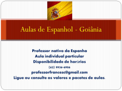 AULAS PARTICULARES DE ESPANHOL PROFESSOR NATIVO 